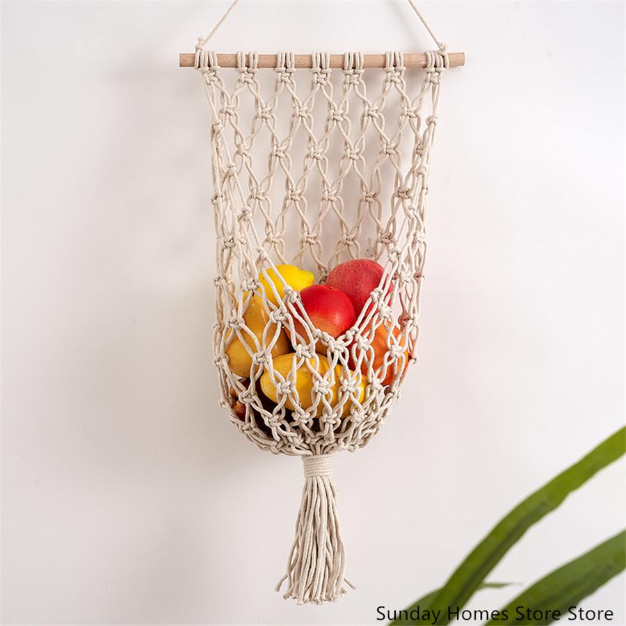 Food Storage Plant - Cesta de macramé para almacenamiento de