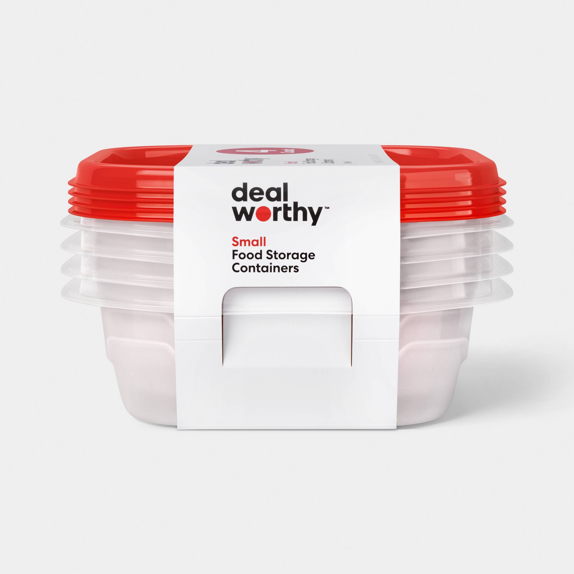 Food Storage Prep Containers - Recipientes cuadrados pequeños de 4 piezas