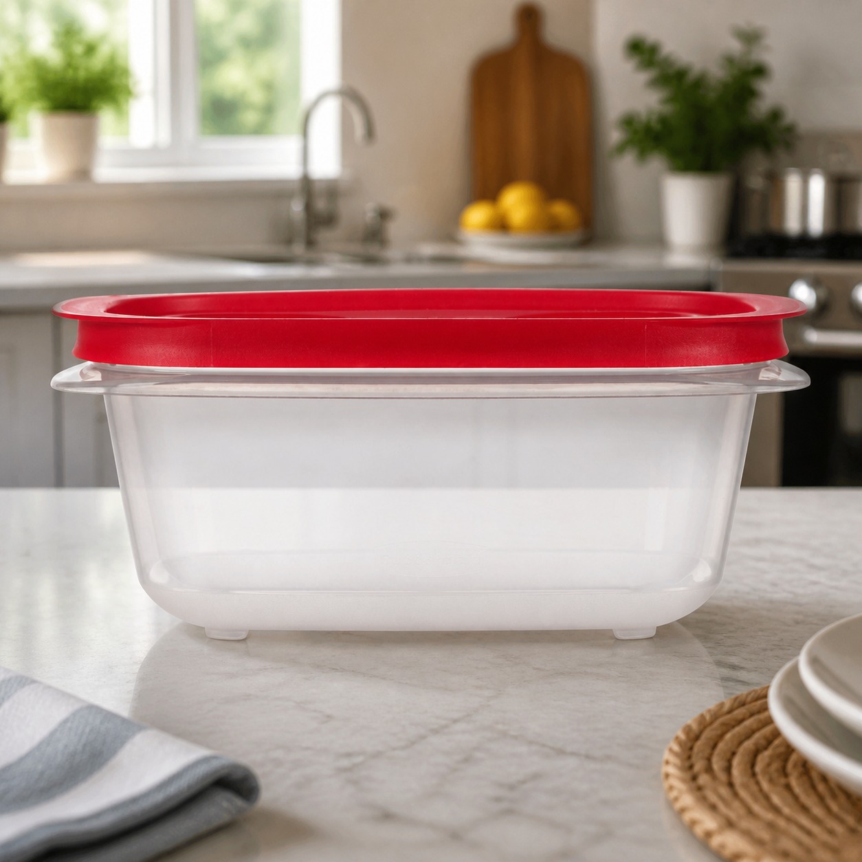Food Storage Prep Containers - Contenedor Rectangular Rojo para Almacenamiento de