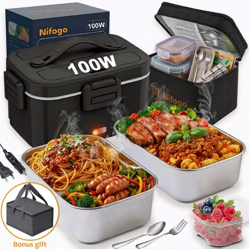 Food Storage Bag Organizer - Lonchera Eléctrica de 100W, Calentador de