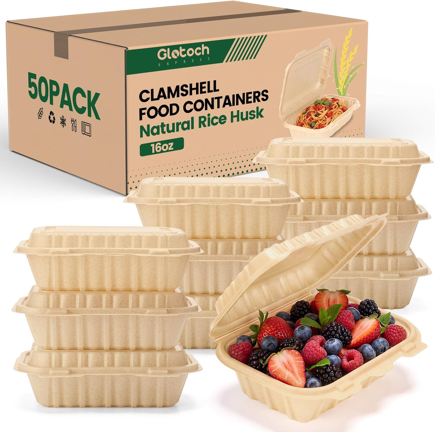 Food Storage Meal Prep - Paquete de 50 Contenedores Desechables de