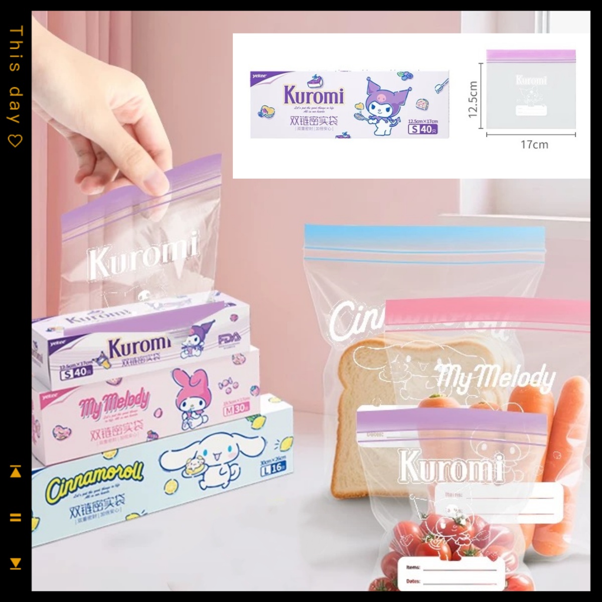 Food Storage Roll Bags - Bolsa de almacenamiento con cierre hermético