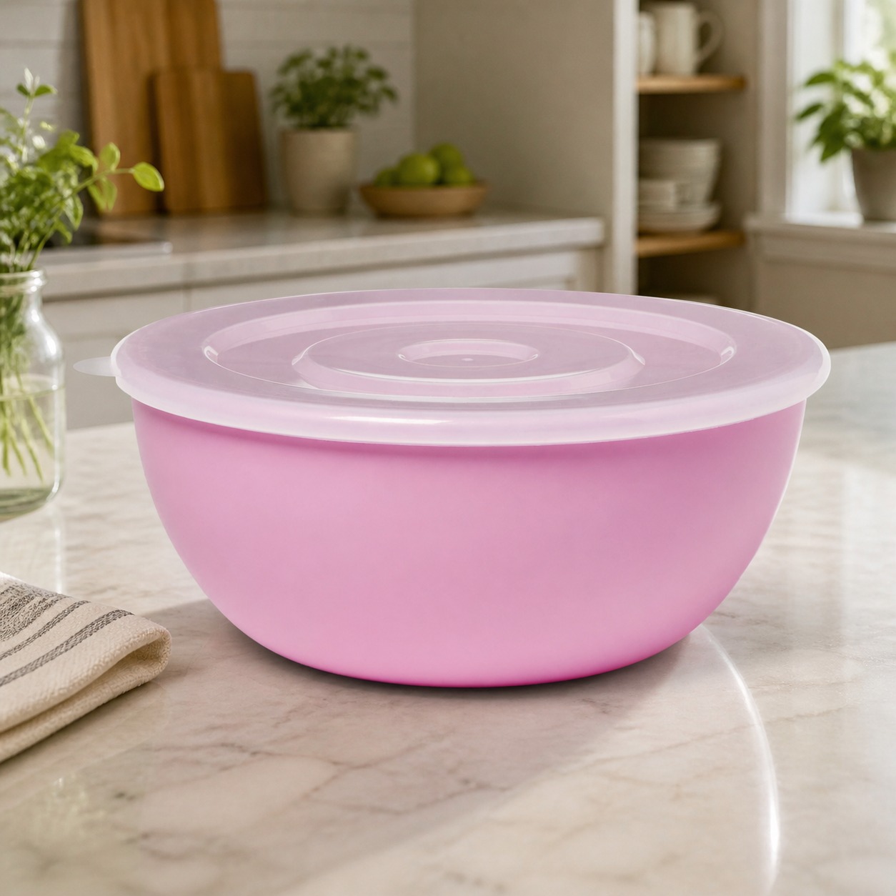 Food Storage Meal Prep - Tazón Rosa con Tapa a Juego,