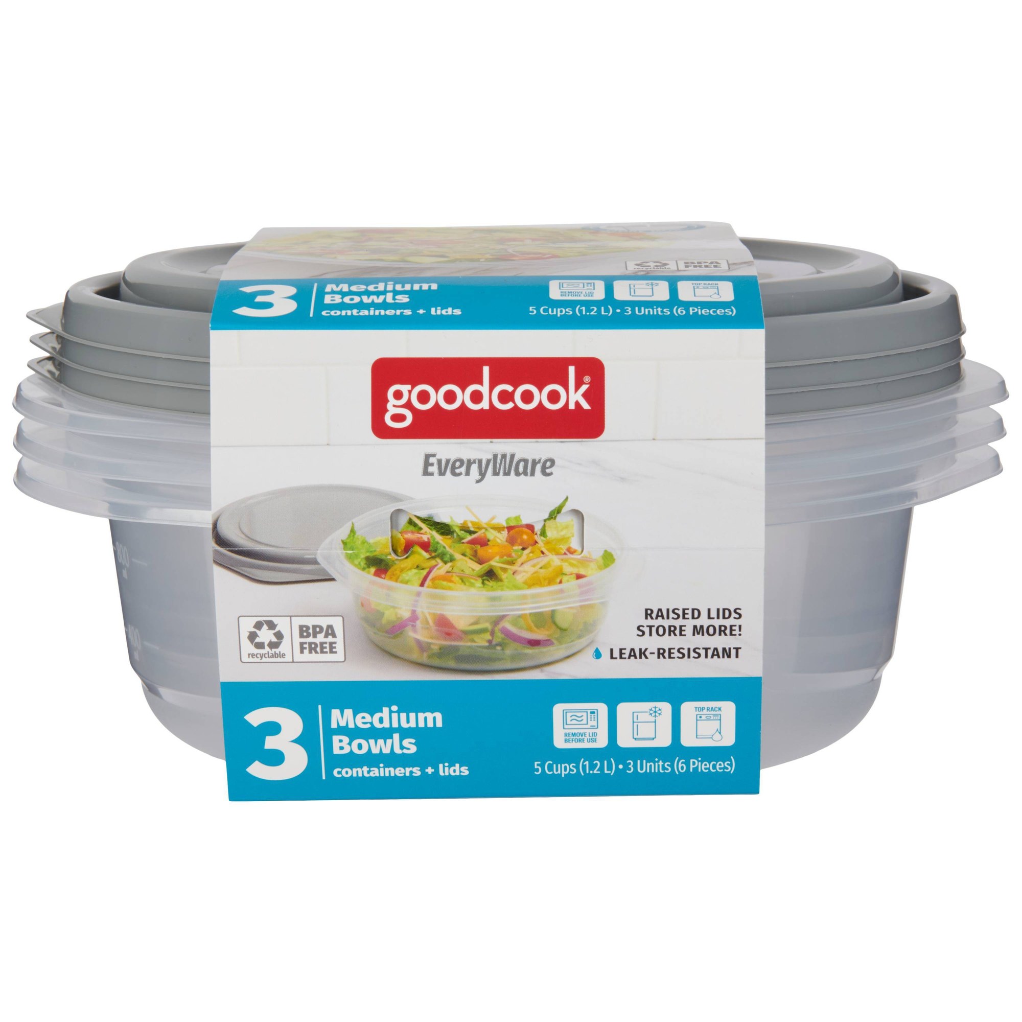 6 recipientes redondos de 5 ta - Food Storage Prep Containers reseña y precio