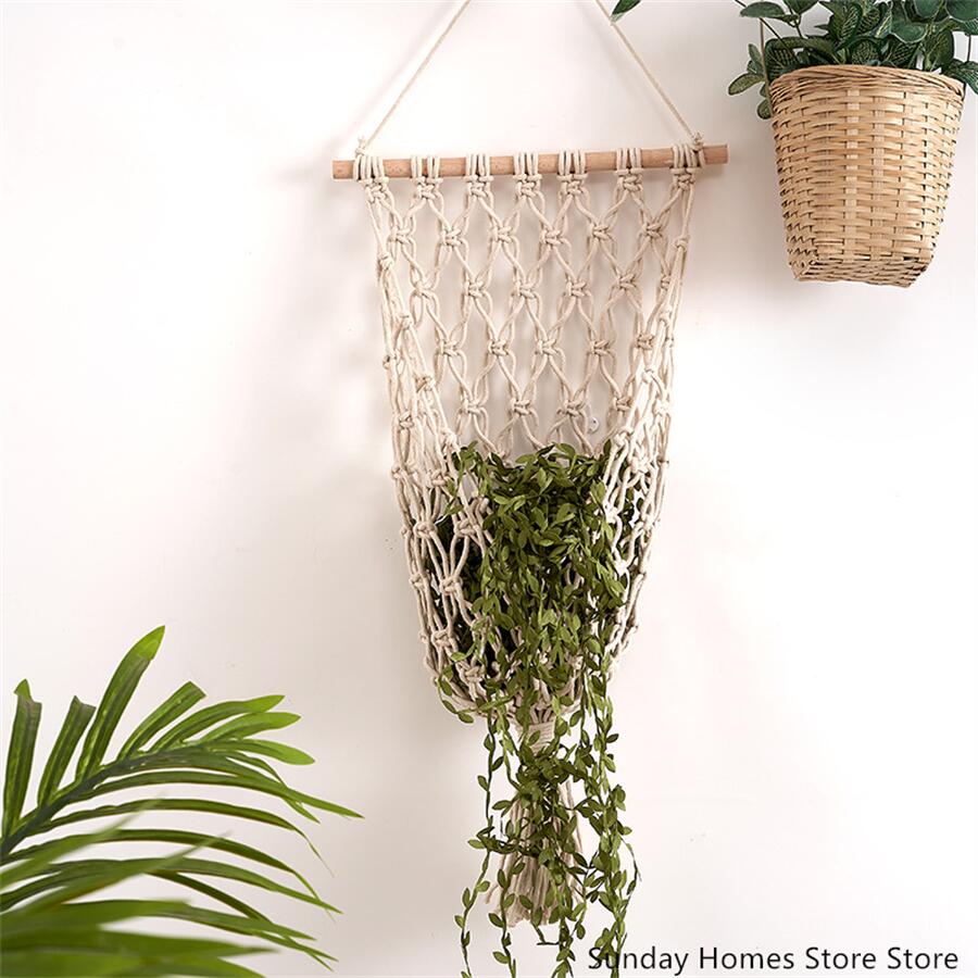 Cesta de macramé para almacena - Food Storage Plant reseña y precio