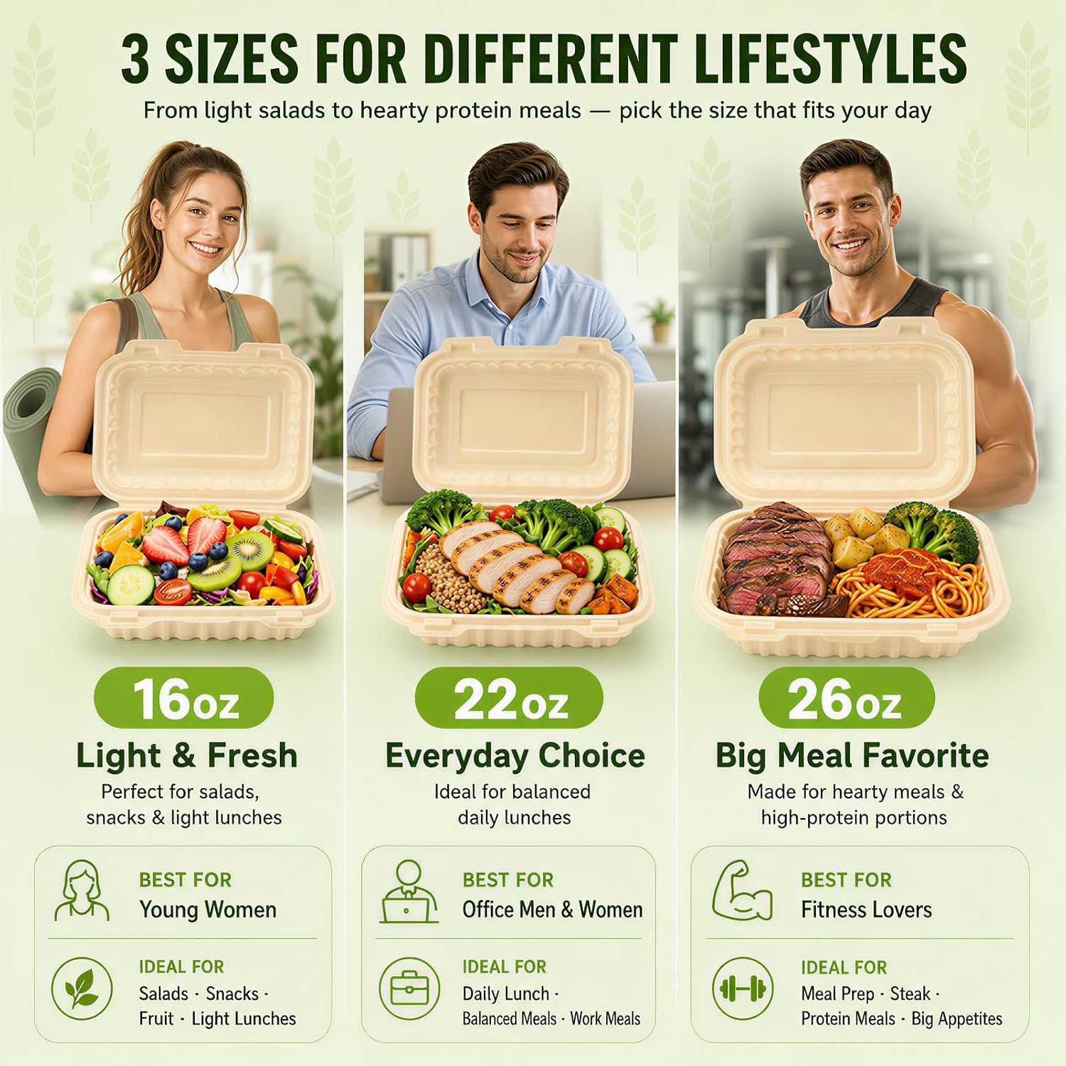 Paquete de 50 Contenedores Des - Food Storage Meal Prep reseña y precio