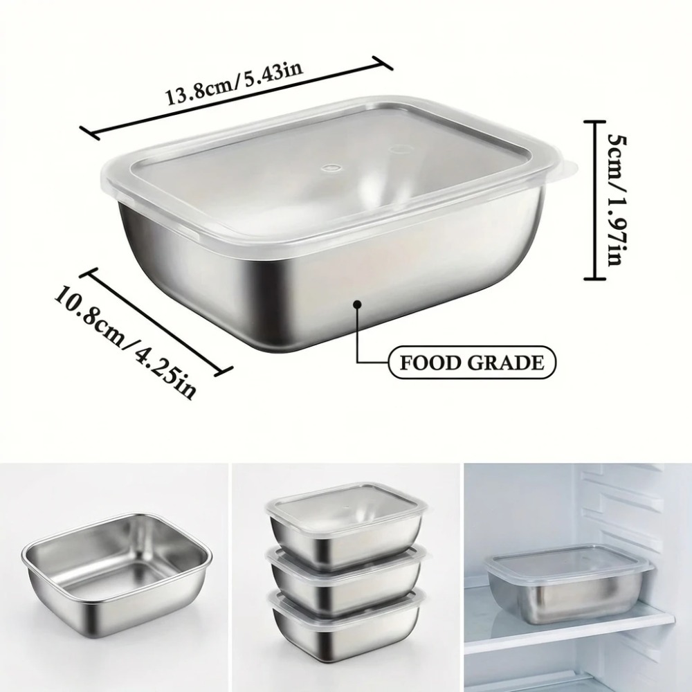 Juego de 6 Recipientes Herméti - Food Storage In Stainless Steel reseña y precio