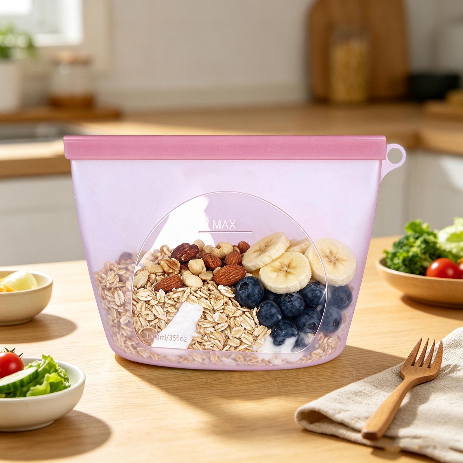 Bolsas de silicona para almace - Food Storage Plastic Bag reseña y precio