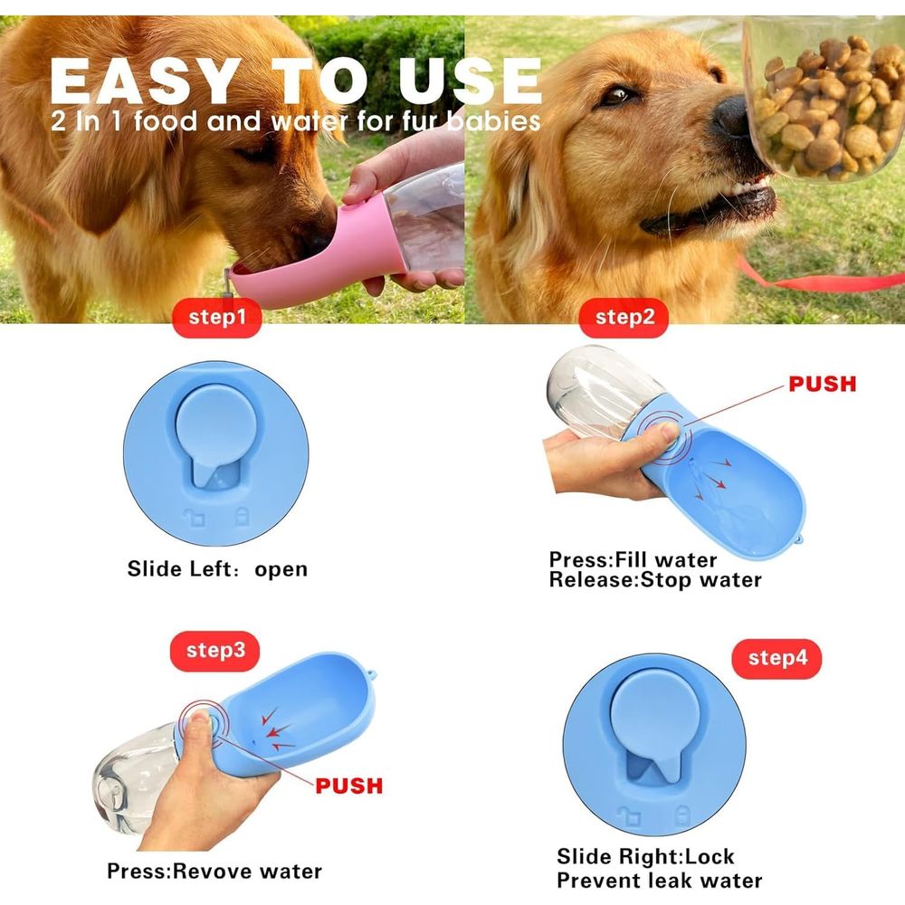 Botella de Agua para Perro con - Food Storage Hiking reseña y precio